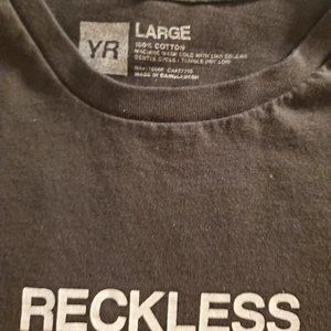Men's Reckless Los Angeles Black T-Shirt, size large, condition used.